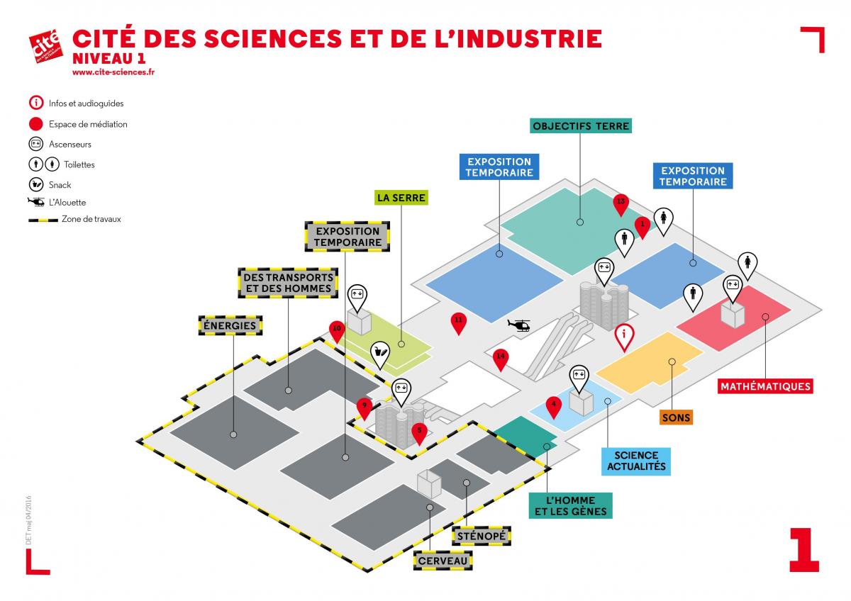 Mapa da Cité des Sciences et de l ' 'Industrie Nivel 1