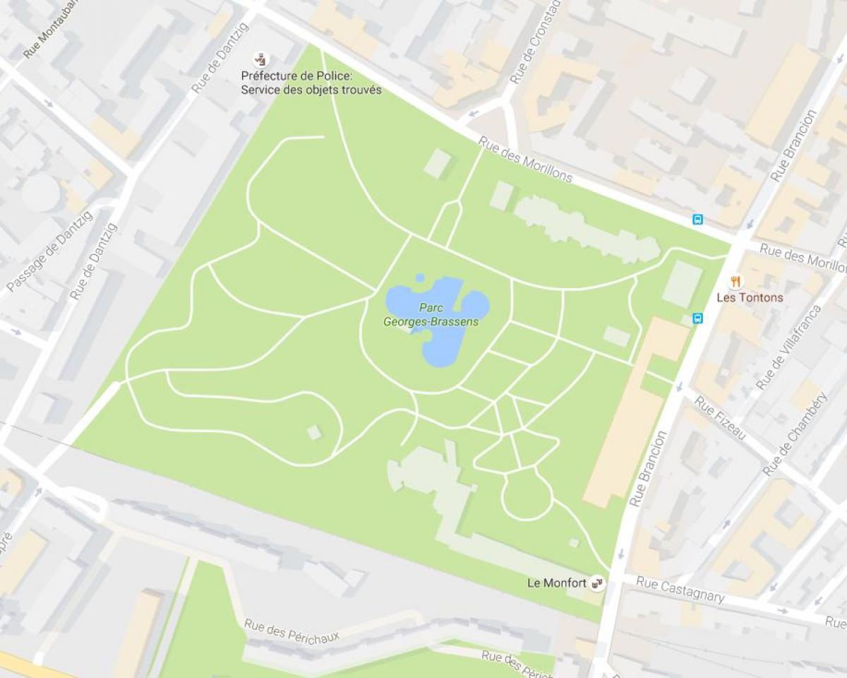 Mapa do Parque Georges-Brassens
