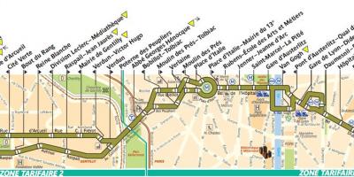 Mapa de autobús París liña 57