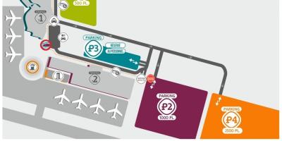 Mapa de Beauvais aparcamento do aeroporto