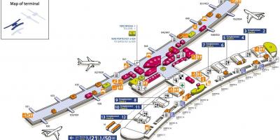 Mapa do CDG terminal de aeroporto 2E