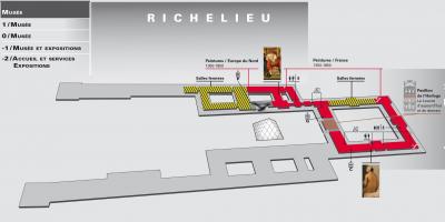 Mapa do Museo do Louvre de Nivel 2