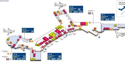 Mapa de Occidente Orly aeroporto