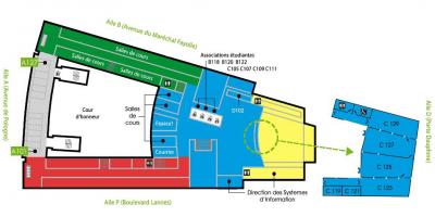 Mapa de Univesity Dauphine - piso 1