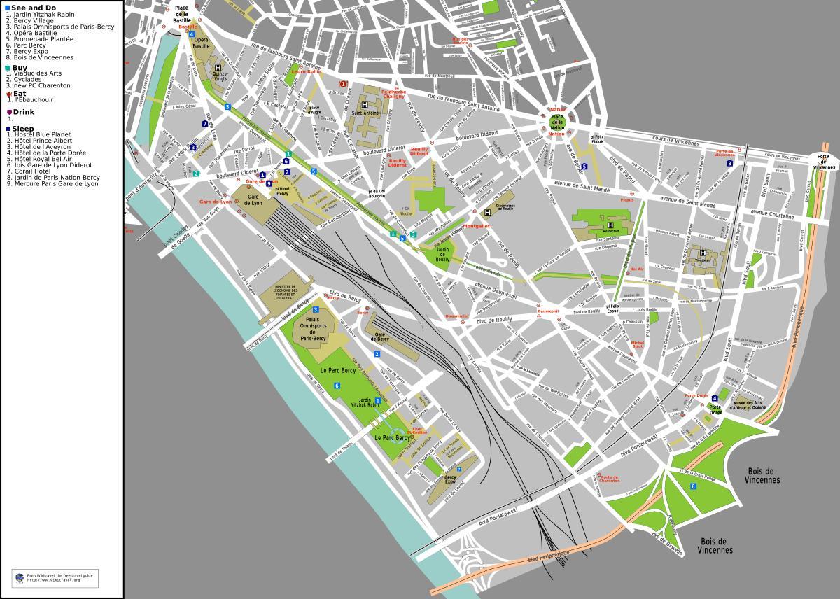 Mapa de 12 arrondissement
