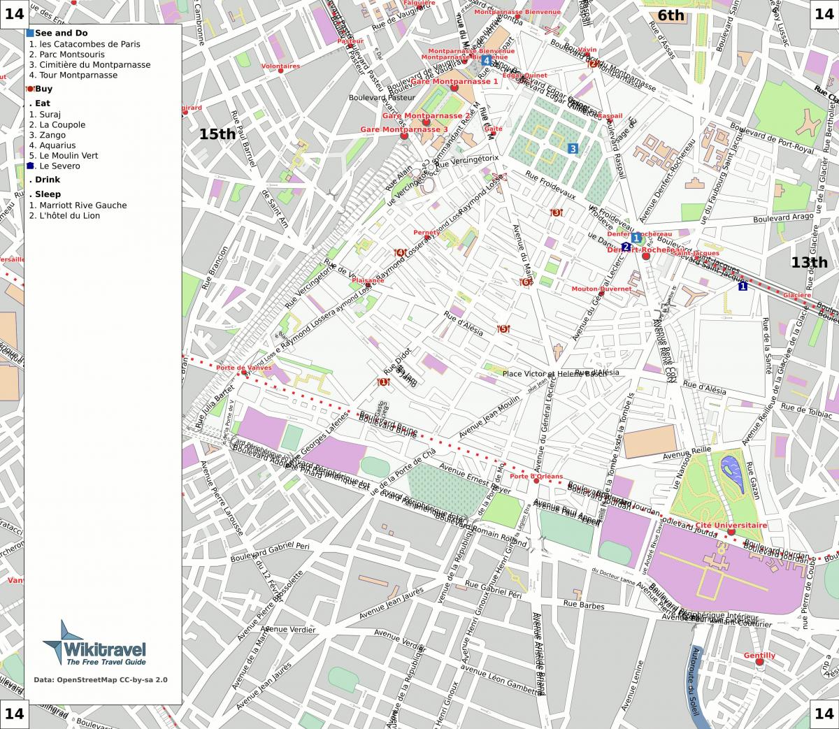 Mapa de 14 de arrondissement