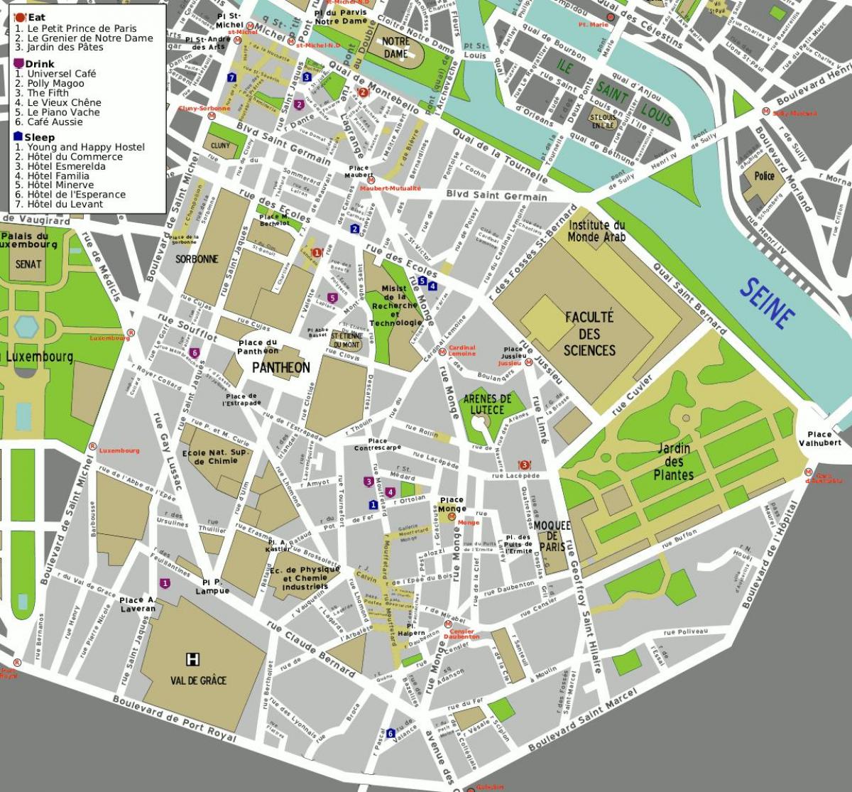 Mapa de 5 º arrondissement