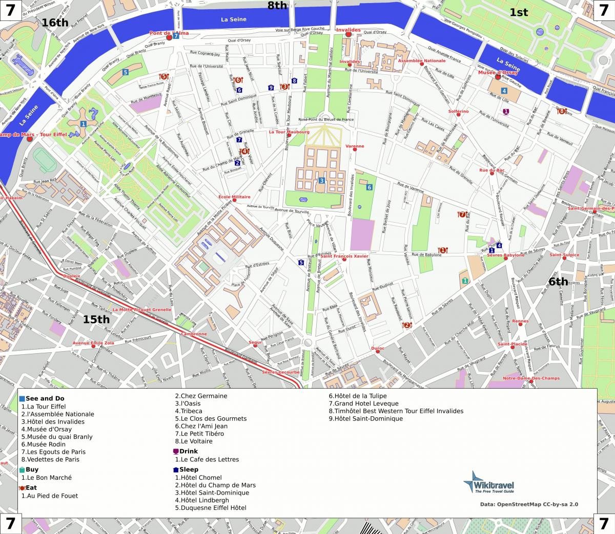 Mapa de 7 arrondissement