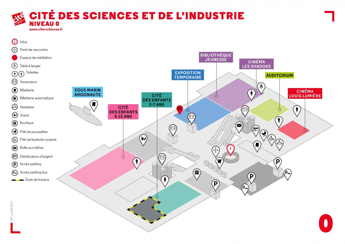 Mapa da Cité des Sciences et de l ' 'Industrie