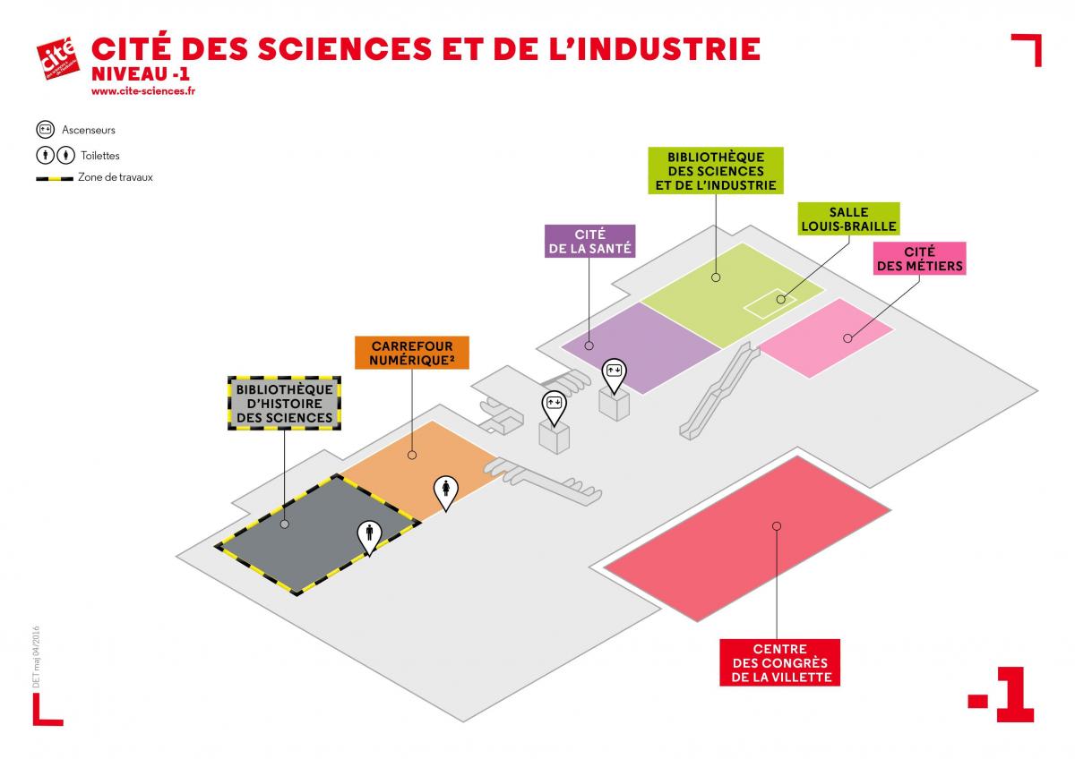 Mapa da Cité des Sciences et de l ' 'Industrie Nivel -1