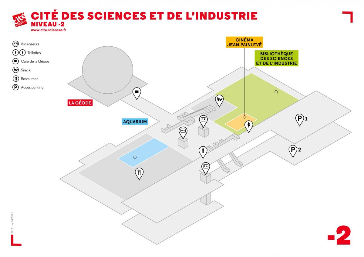 Mapa da Cité des Sciences et de l ' 'Industrie Nivel -2