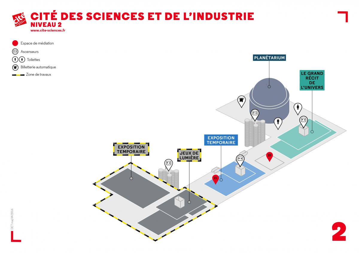 Mapa da Cité des Sciences et de l ' 'Industrie Nivel 2