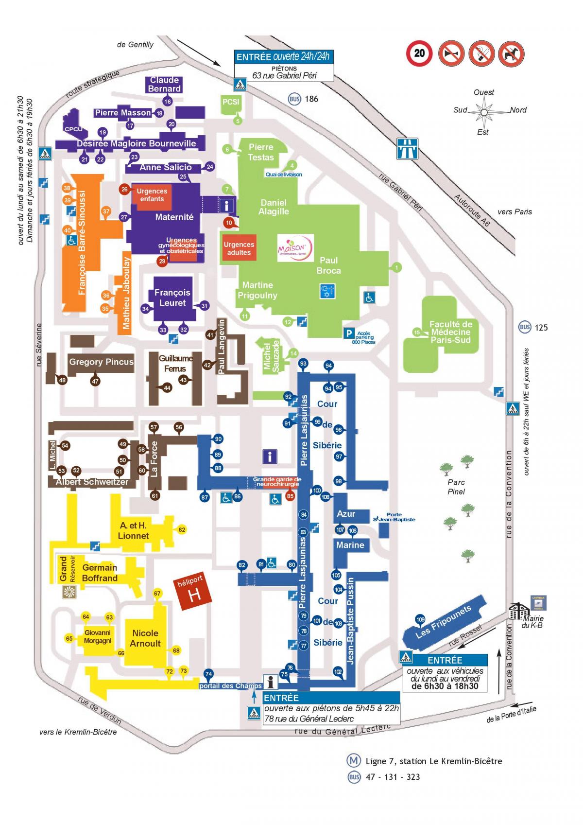 Mapa de Bicêtre hospital