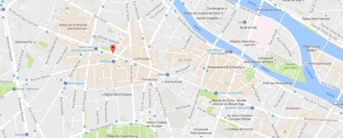 Mapa do Boulevard Saint-Germain