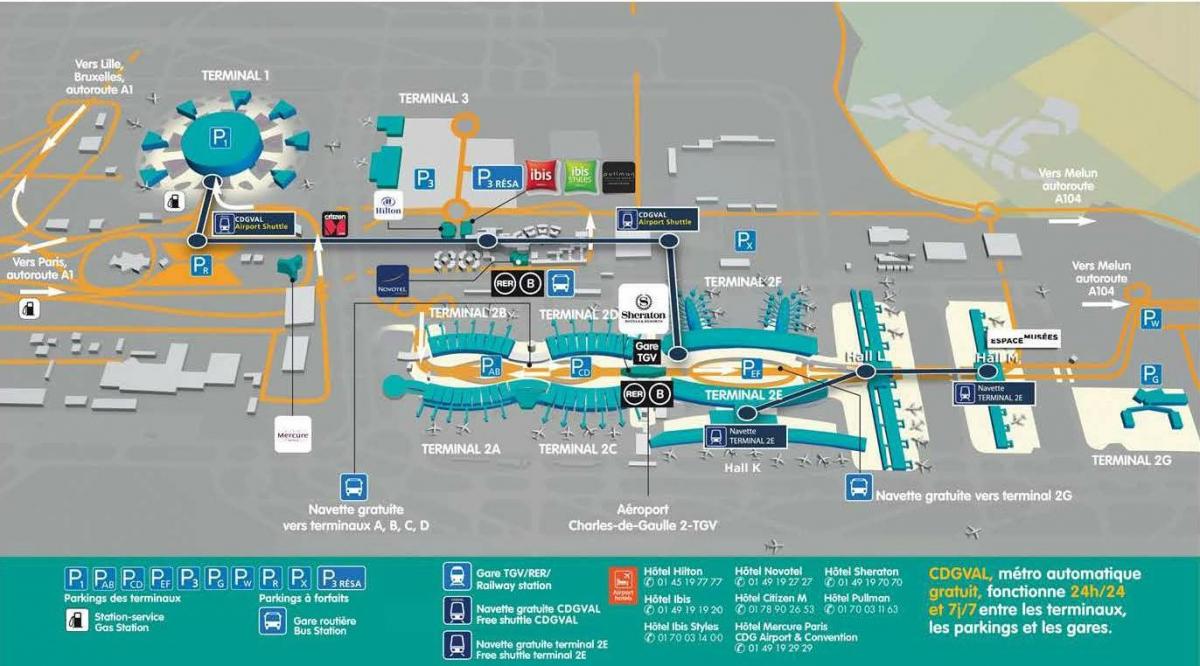 Mapa do CDG aeroporto