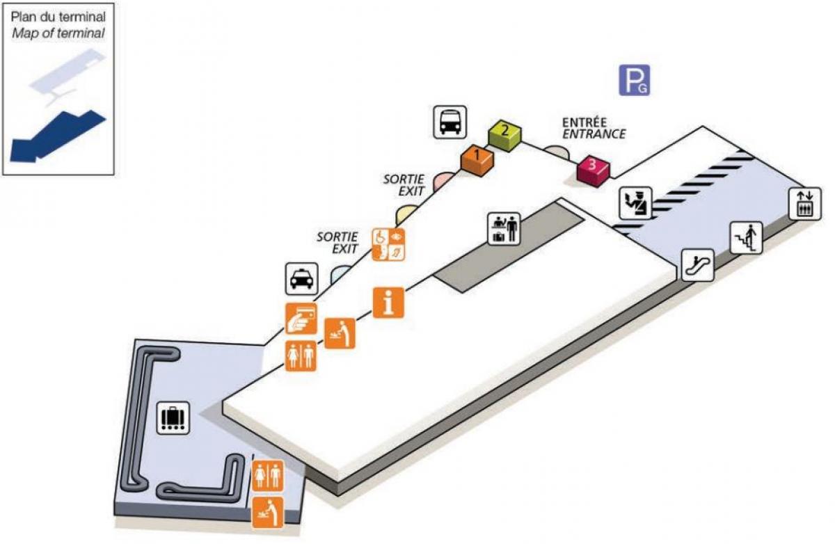 Mapa do CDG terminal de aeroporto 2G