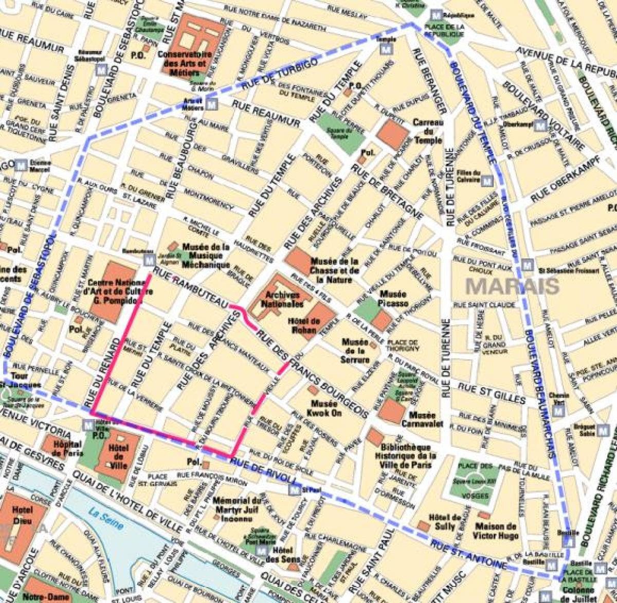 Mapa de Gay distrito de París