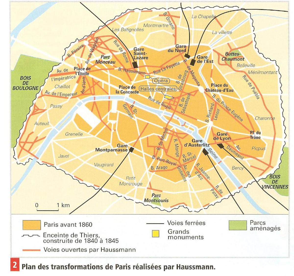 Mapa de París de Haussmann