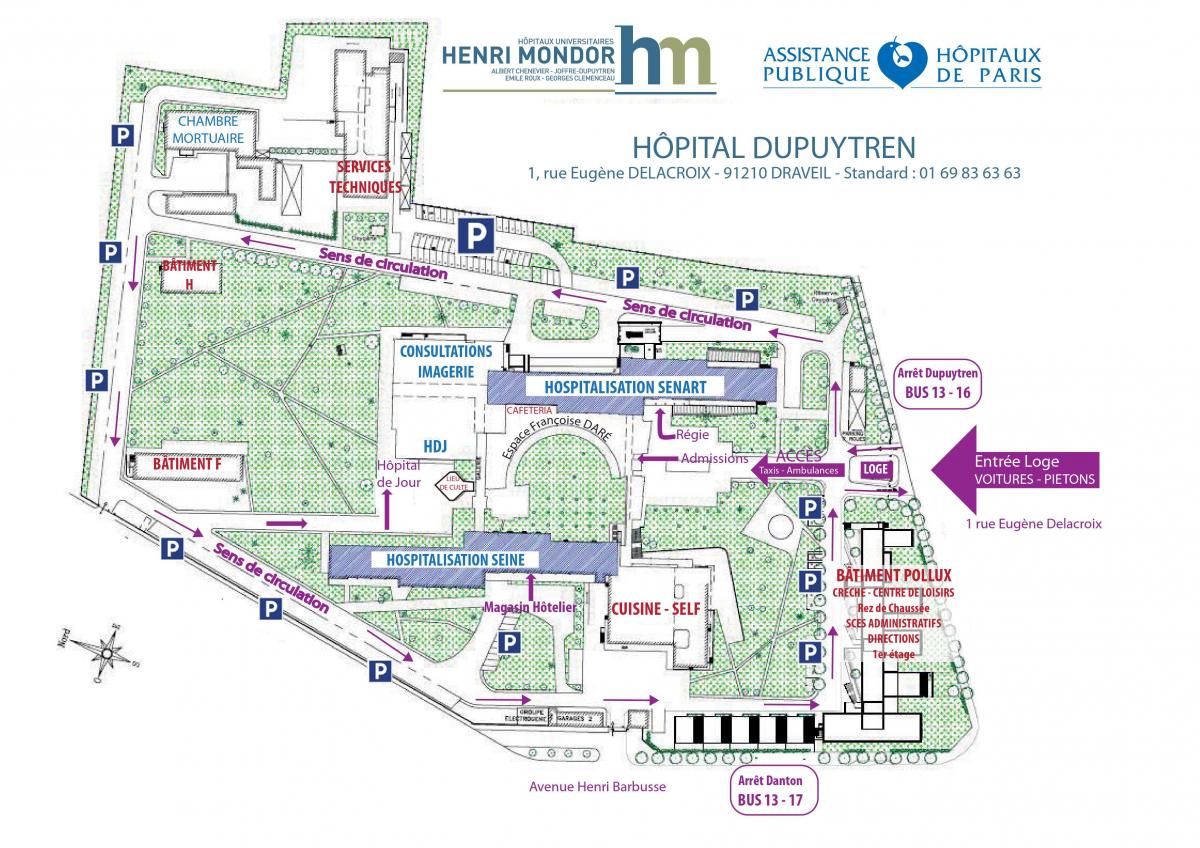 Mapa de Joffre-Dupuytren hospital