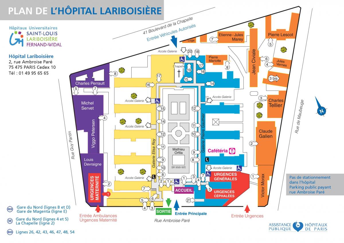 Mapa de Lariboisiere hospital