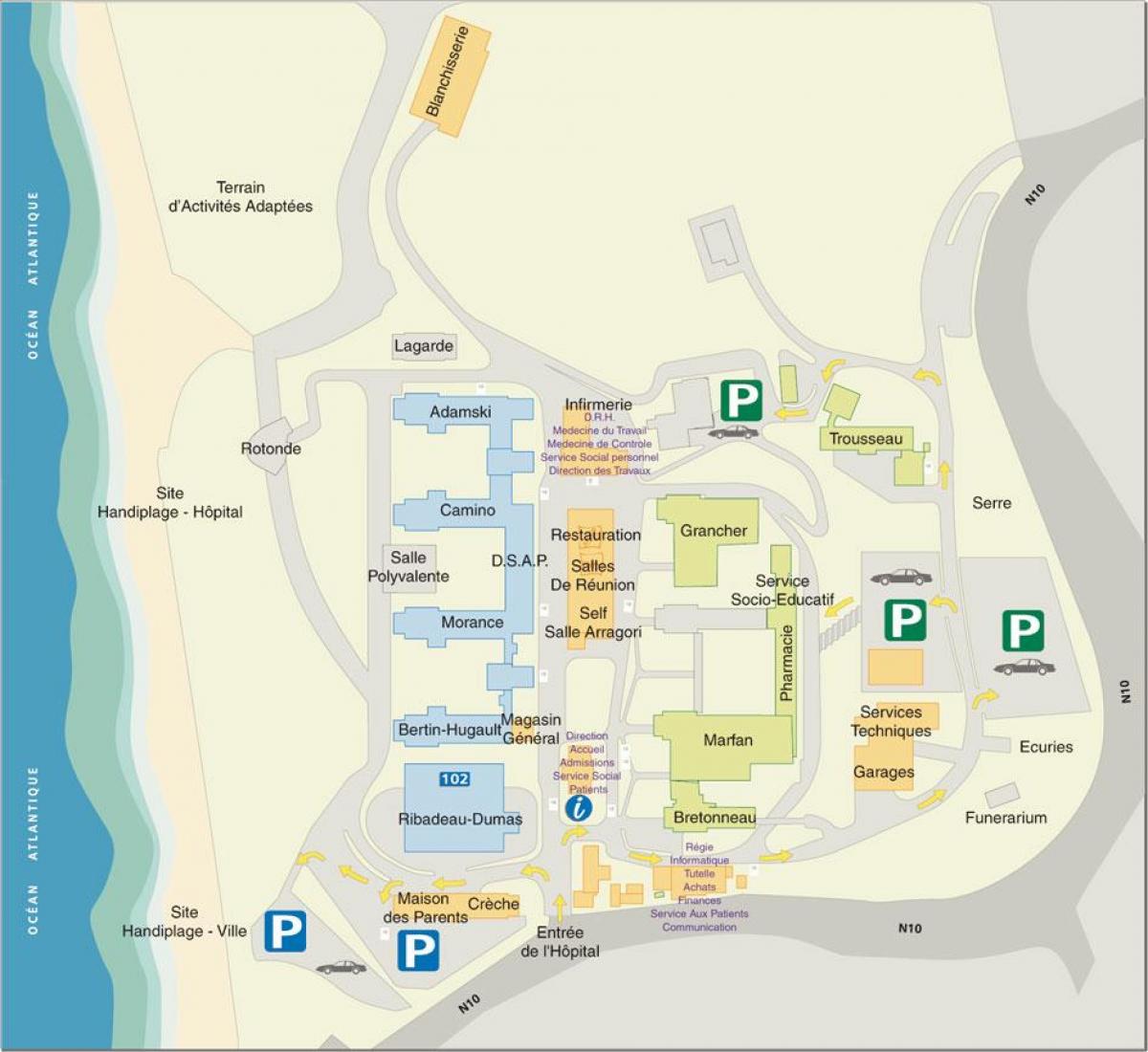 Mapa de Marin de Hendaia hospital