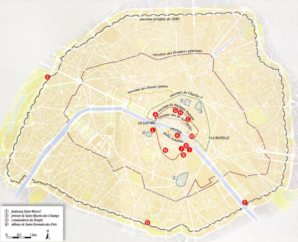 Mapa de murallas de París