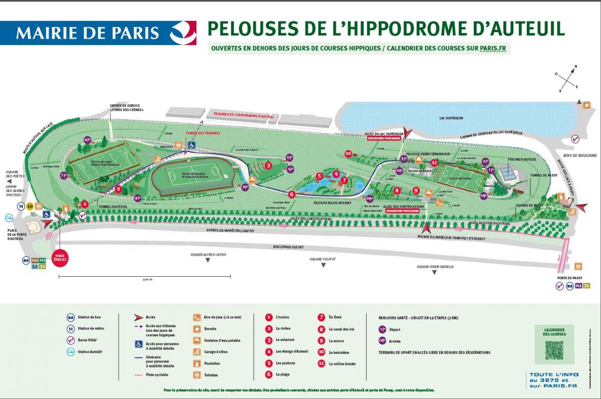 Mapa da Auteuil Hipódromo