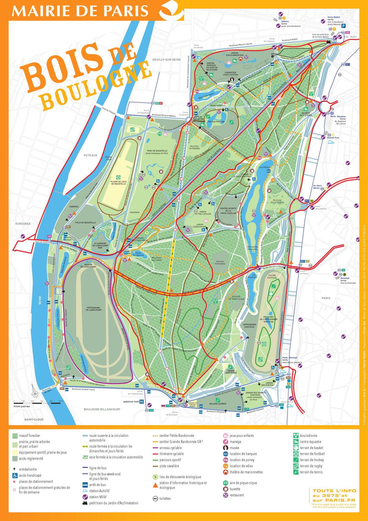 Mapa do Bois de Boulogne