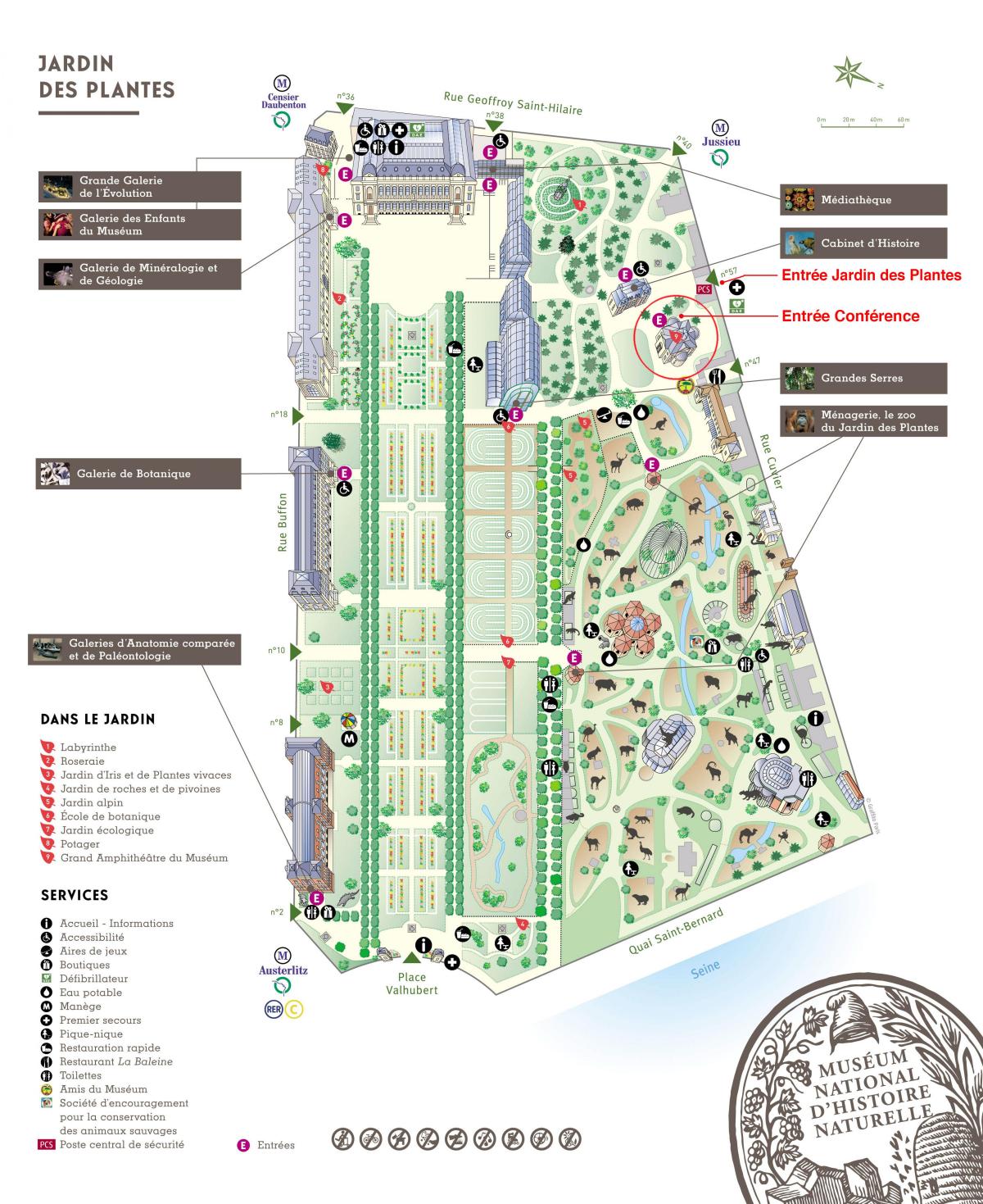 Mapa do Jardin des Plantes