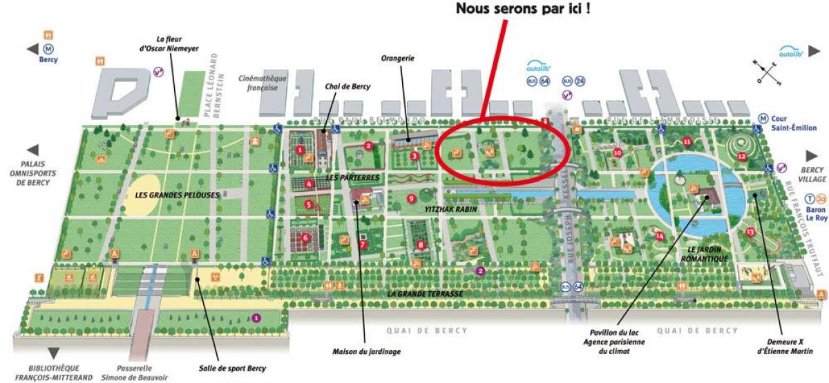 Mapa do Parque de Bercy