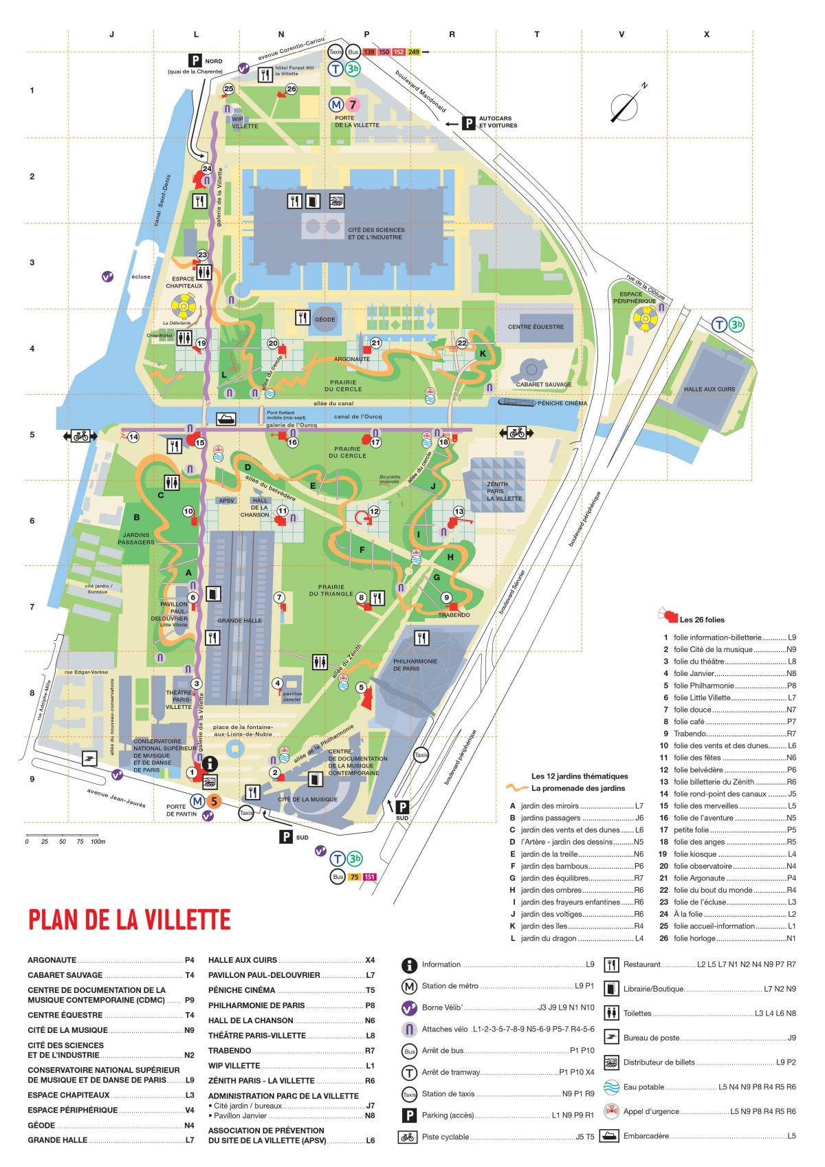 Mapa de O Parc de la Villette