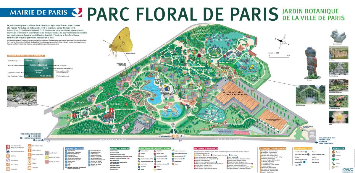 Mapa do Parque florais de París