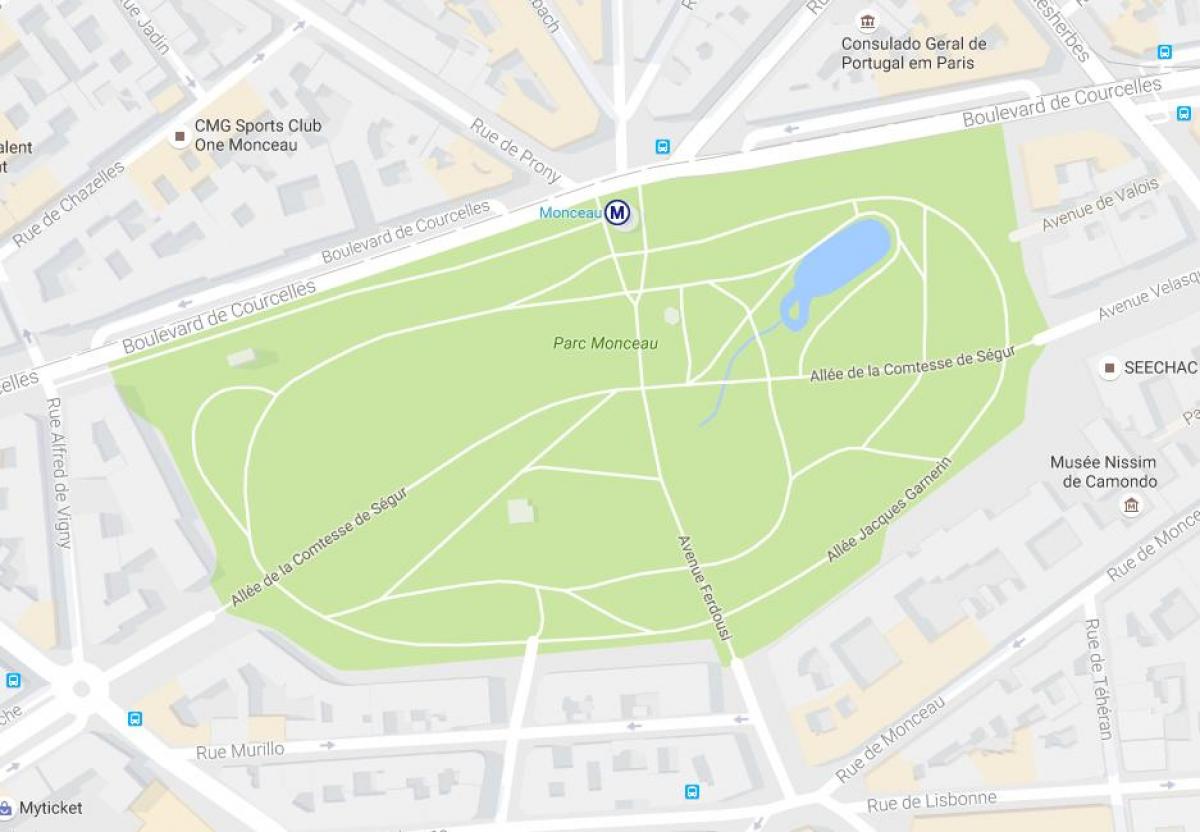 Mapa do Parque Monceau