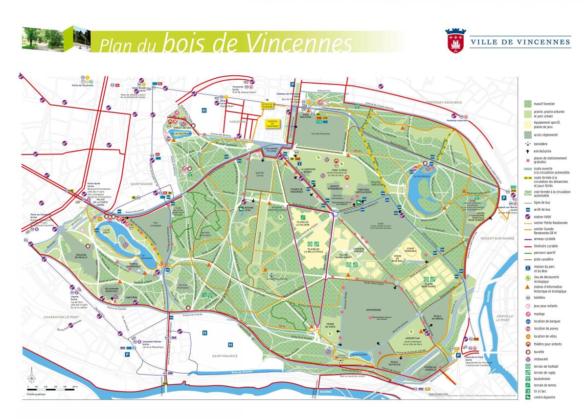 Mapa dos Bois de Vincennes