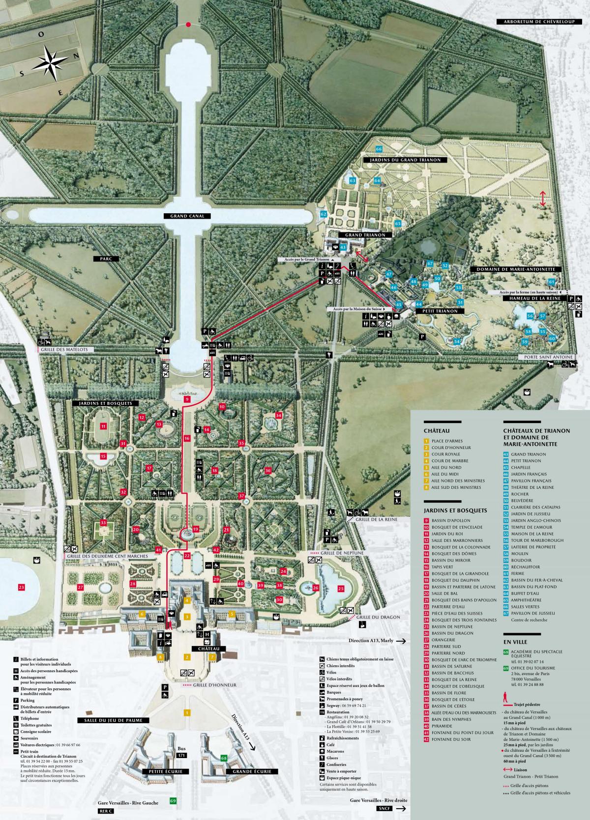Mapa do Palacio de Versalles