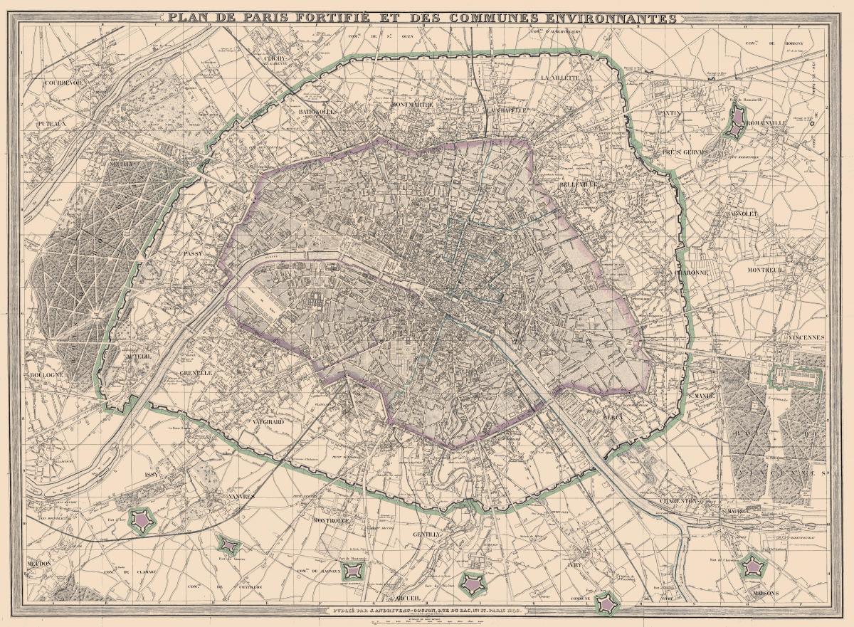 Mapa de París, 1850