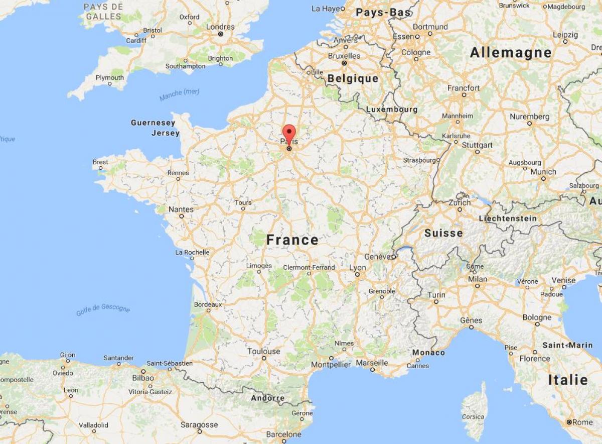 Mapa de parís, en Francia mapa