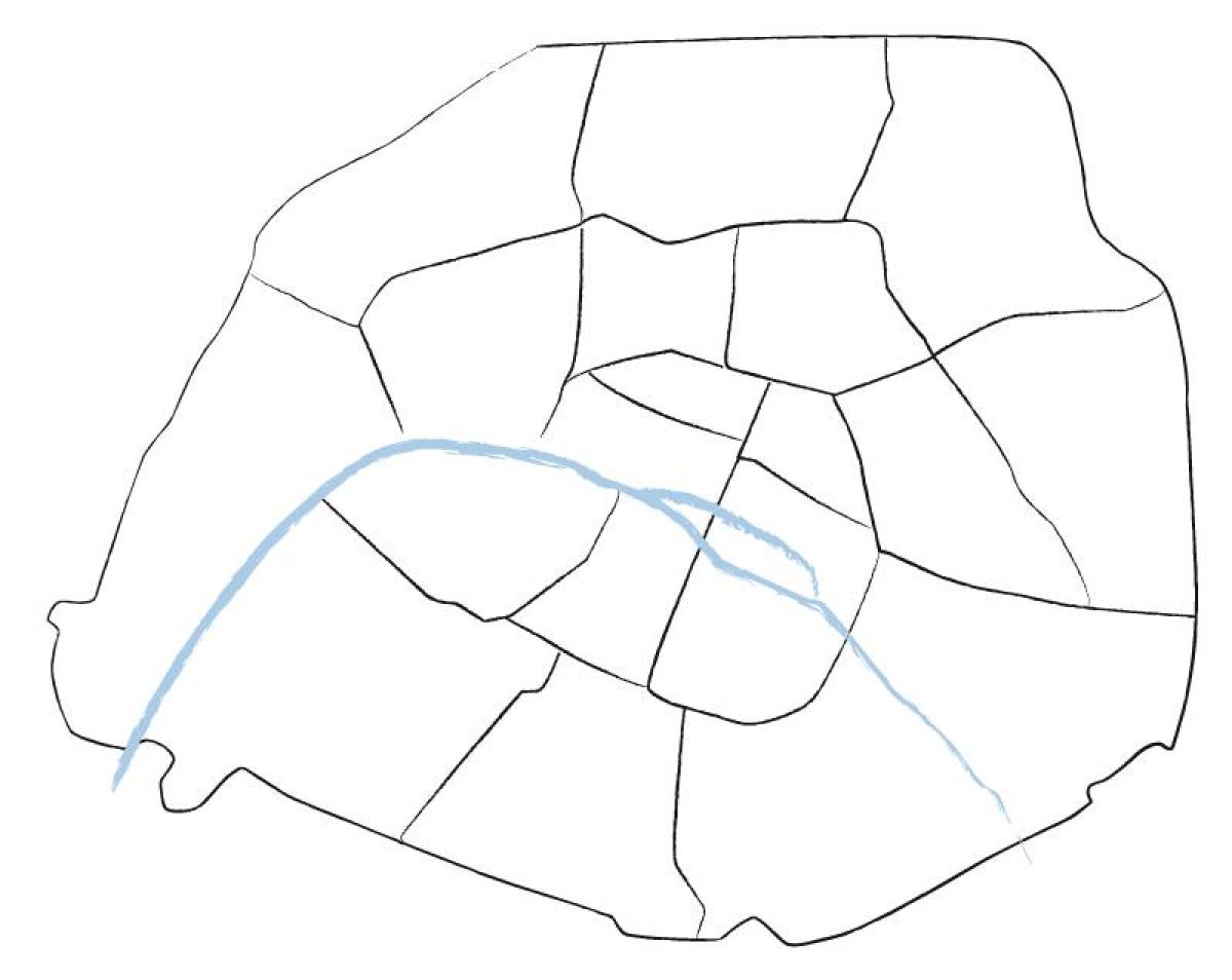 Mapa de París en branco