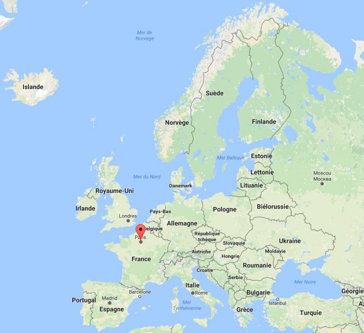 Mapa de parís en Europa mapa