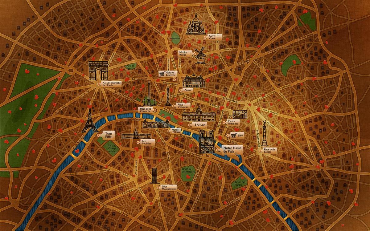 Mapa de París fondo