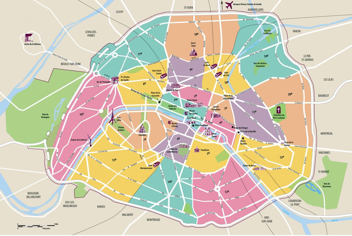 Mapa de París intramuros