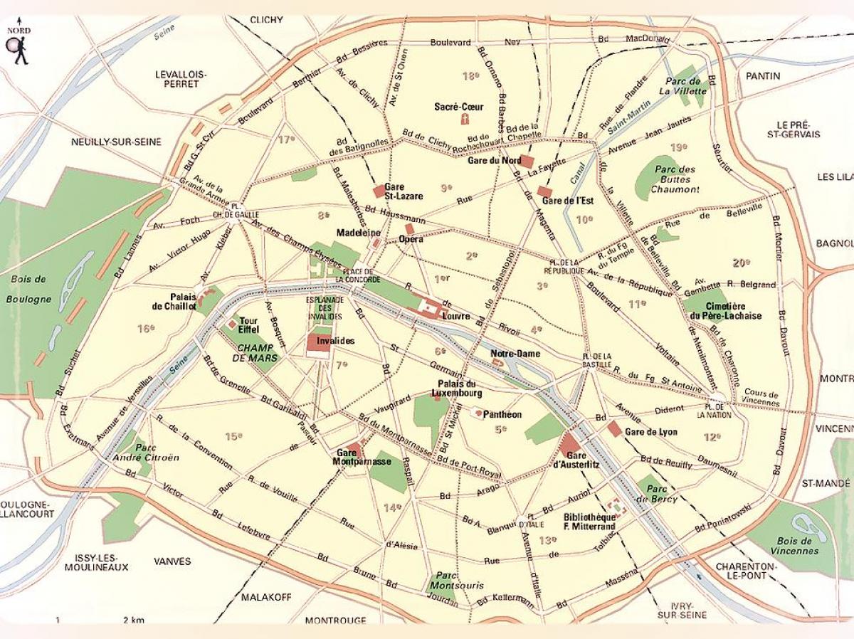 Mapa de París Parques