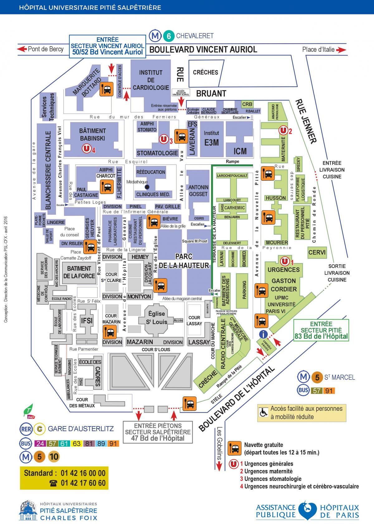 Mapa de Pitié Salpetriere hospital