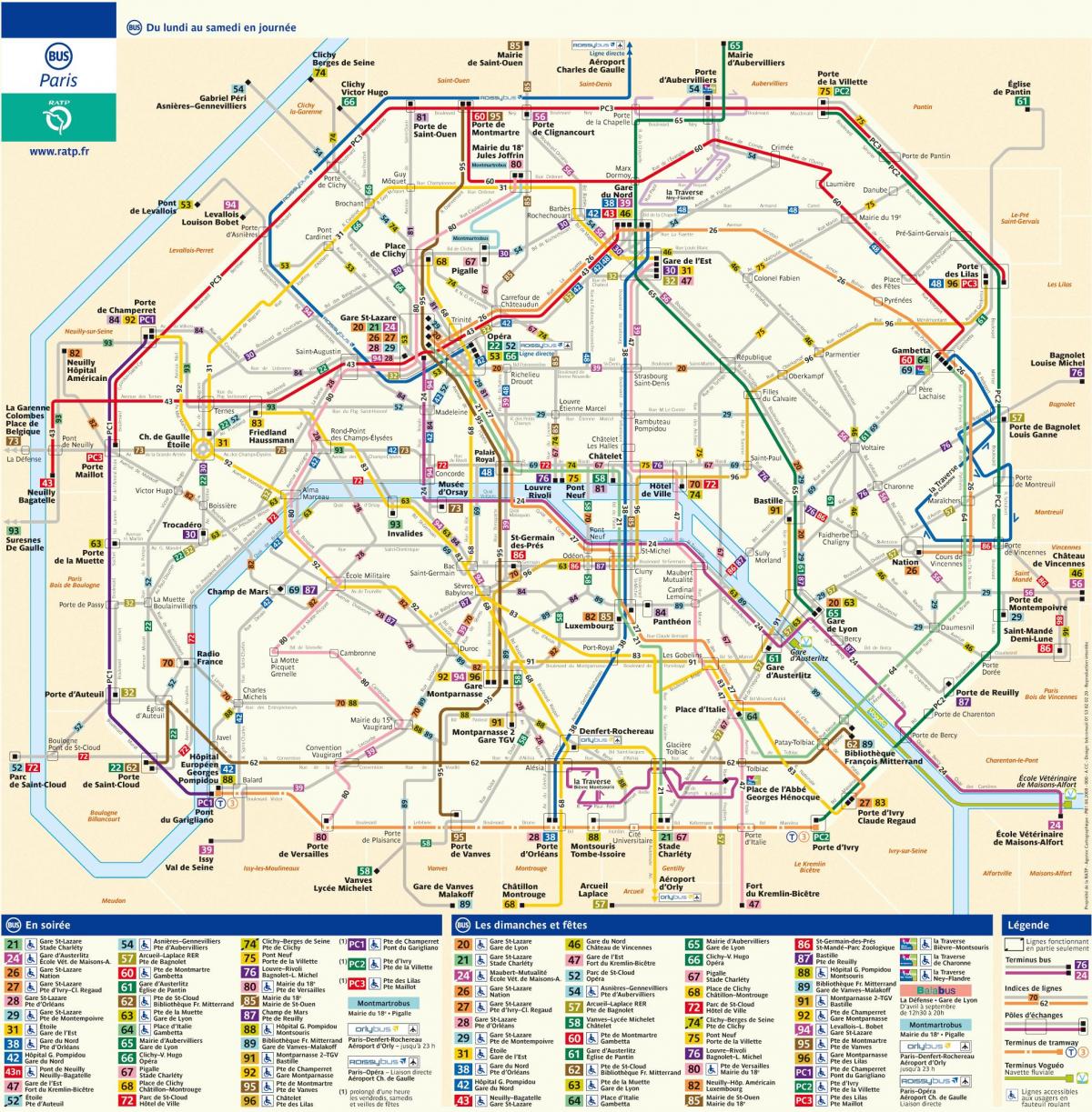 Mapa de RATP autobús