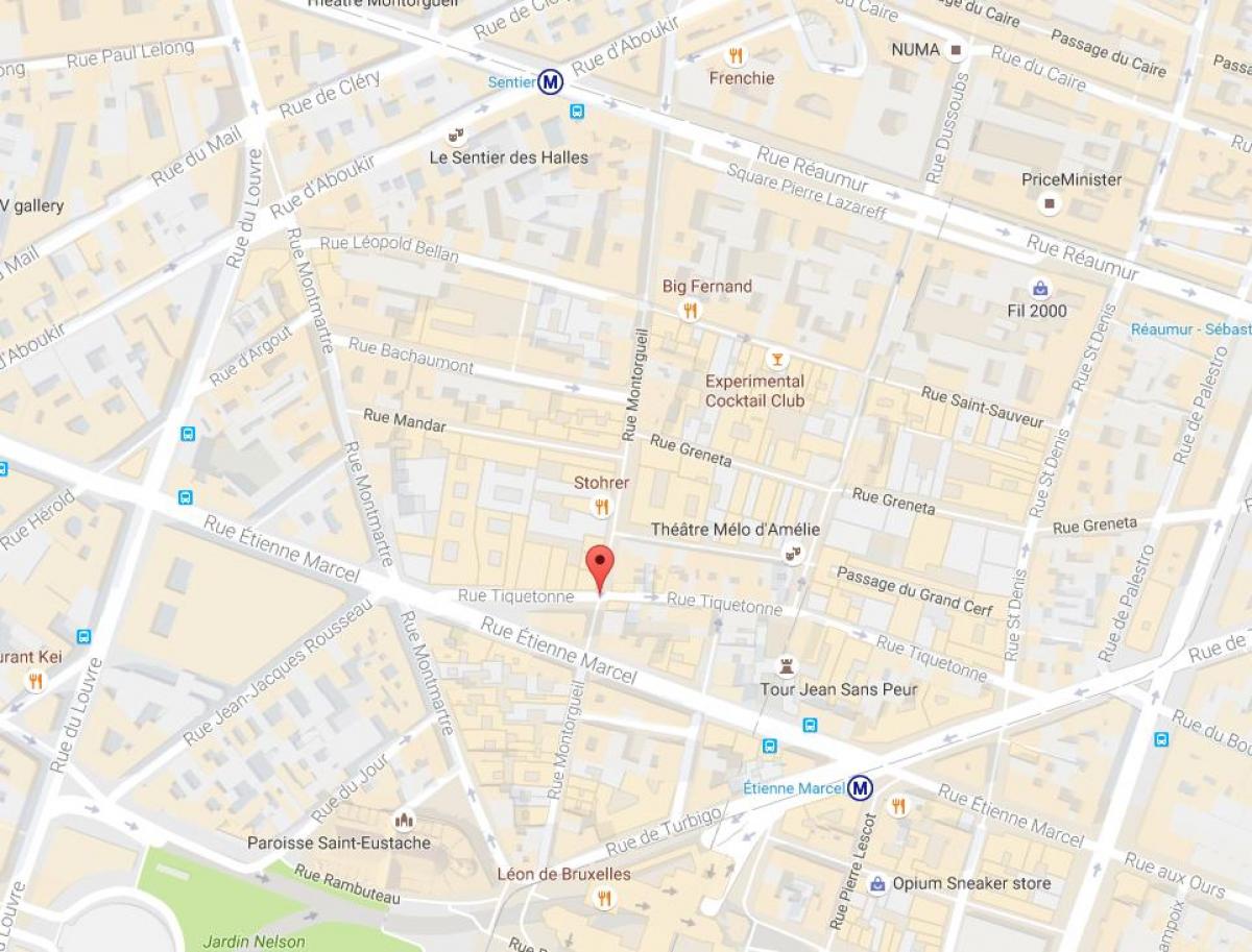Mapa da rue Montorgueil