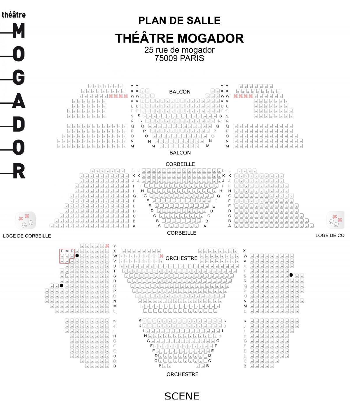 Mapa de Théâtre Mogador