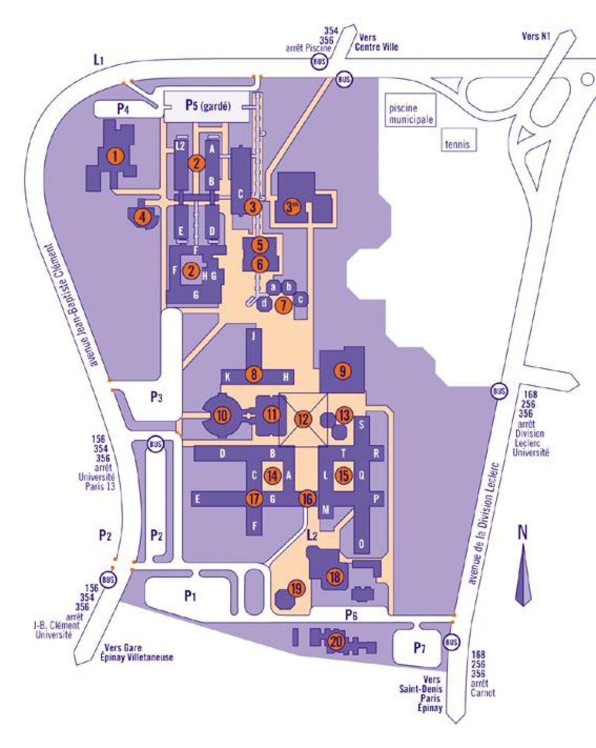 Mapa da Universidade de París, 13
