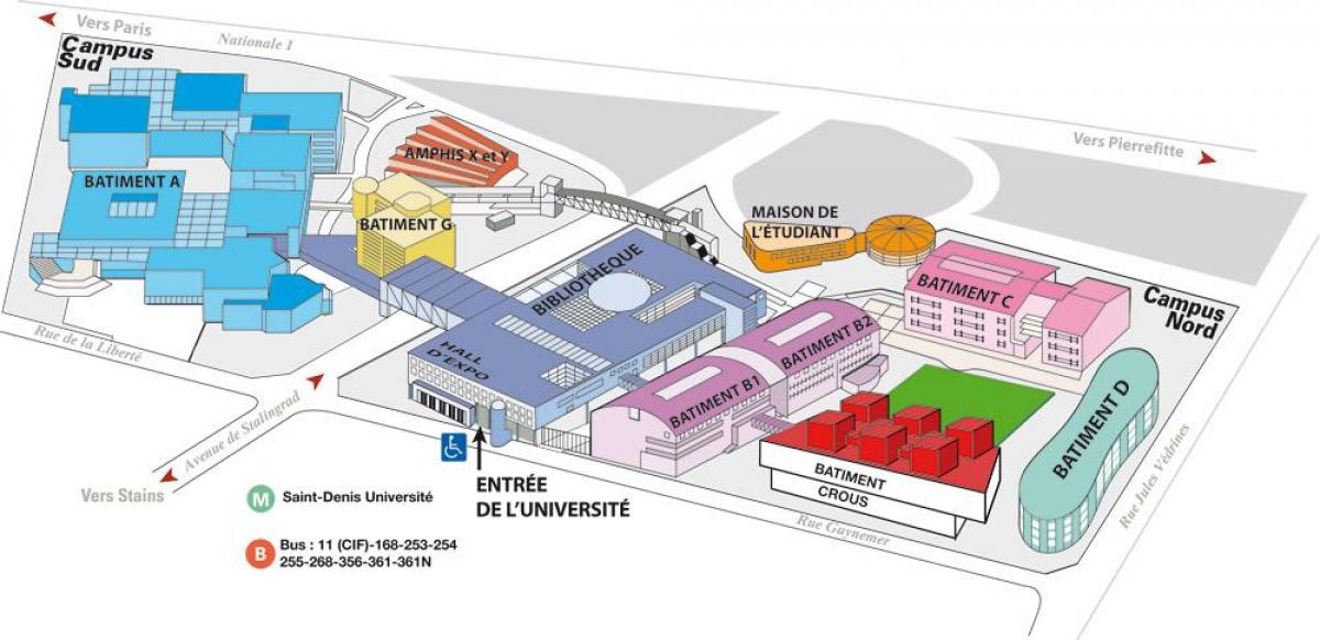 Mapa da Universidade Paris 8