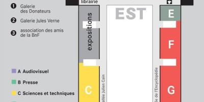 Mapa da Bibliothèque nationale de France - piso 1