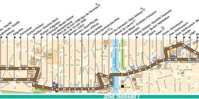 Mapa de autobús París liña 95